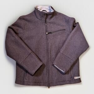 Woolrich Jacket Women’s Sz M Wool ‘Cinder’ Full Zip Gray Zipper Pockets